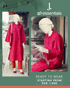 J. features a trendy, affordable daily essentials collection in vivid hues. Starting from PKR 1,990/- Available in-store & online: https://bitly.ws/32V6g #Jdot #JDotEssentials #Kurti #Readytowear | J. | Junaid Jamshed