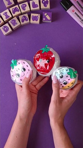 Easy DIY Strawberry Squishies 🍓 #squishy #diy #craft