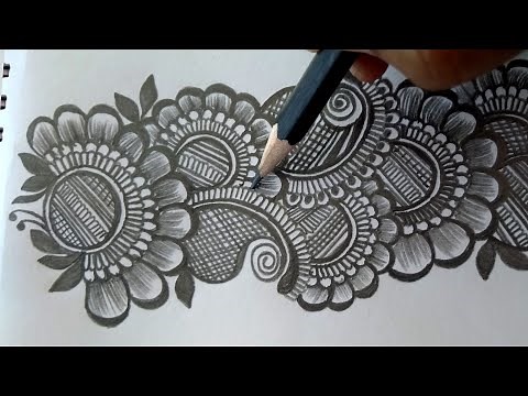 Easy Mehndi Design Drawing with Pencil Tutorial | Adorable Mehndi Drawing on Paper for Beginners