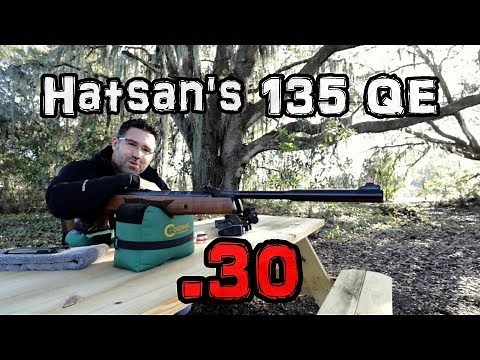 Hatsan 135 QE .30 Air Rifle (Review) + 25 & 50 Yard Accuracy TEST - Carnivore Break Barrel Airgun