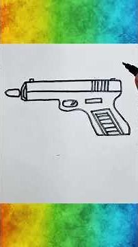 How 🤔 ❓️ to draw easy gun drawing #Easy gun drawing