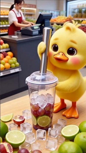 Duck made milkshake with fruits #shortvideo