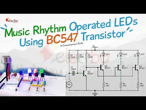 How to make a simple music rhythm led flashlight circuit using BC547 transistor and mic | Breadboard
