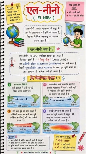 El Niño Explained in 5 Minutes 🌍 | Easy Trick + Handwritten Notes | UKPSC | UKSSSC | Geography 2026
