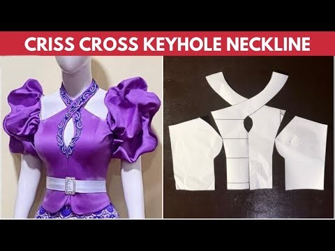 How to Draft a Criss Cross Neckline Bustier with Keyhole | Scissors neckline | Armhole Bustier Silem