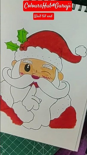 Easy & Cute Santa Claus face art#youtube#ColoursHub#Guruji