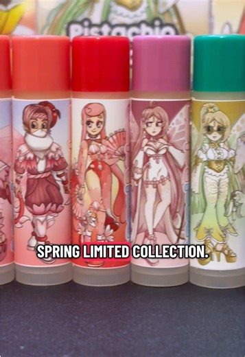 My Spring Limited Lip Balm collection is now available on my tiktok shop! Let me know in the comments which flavor is your favorite #lipbalm #animeart #smallbusiness