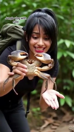 aaj ruby ne khaya kekra 😱🦀🦀 #short #kekda #nonveg #junglesurvival