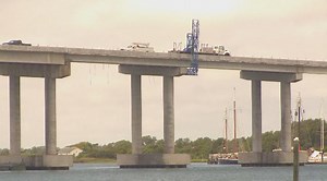 High-rise bridge leading into Beaufort nears completion