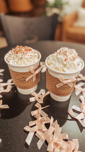 Pink weekend drinks 🩷 Gingerbread Latte 🎄 Peppermint Mocha ☕️ #shoplocal #pinkweekend #summersvillewv | Appalachian Coffee House