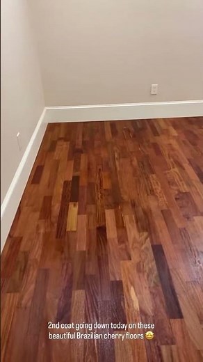2nd Coat Going Down 😍 | Brazilian Cherry Floors Refinish in North Atlanta, GA