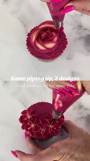 2 Unique Cupcake Designs Using Wilton 2D Piping Tip