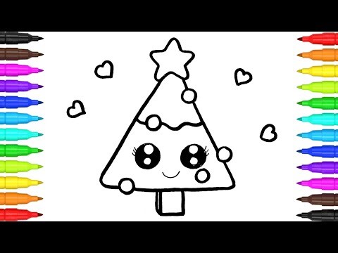 How to Draw Christmas Tree 🎄 Christmas Tree Drawing for Kids |Christmas Tree Coloring Pages for Kids
