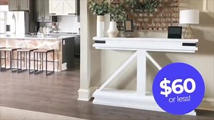 15K views · 219 reactions | Come build this $60 DIY Narrow Console Table with us! Free plans and how-to video are live now! https://www.shanty-2-chic.com/2019/03/diy-narrow-console-table.html | Shanty2Chic | Facebook