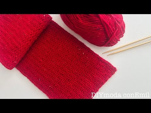 Two-Needle Knitted Wool Scarf | Step-by-Step for Beginners