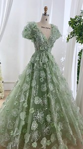 Making a short sleeves V neck 3D floral sequin mint long prom dress, special occasion dress. #dress #gown #fashion #fashionblogger #fashiondesigner #wedding #bridalgown #bridal #partyoutfit #prom #sewing #sewingproject #fashionweek #hautecouture #couturefashion #eveningdress #elegantstyle #prom2025 #custommade #vintage #vintagestyle #vestidos | Miss Jophiel