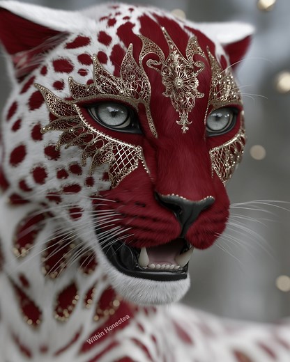 Multiple red, white, and gold cat transitions in a looping video ♥️ #synthography #cats #catsofinstagram #catlovers #animallover #fantasyworld #animals #fantasy #looping | Ashleigh Adkins