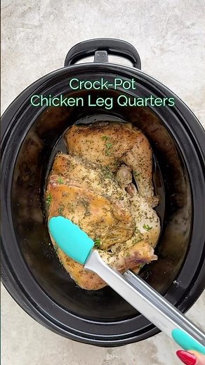 Crockpot Chicken Leg Quarters #slowcooker #crockpot #chickenlegpiece #crockpotcooking