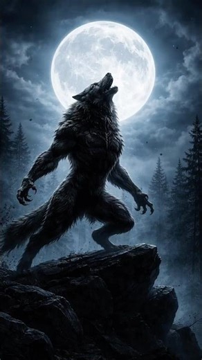Terrifying Werewolf Howl Under the Full Moon 🌕🐺 #werewolf #wolf