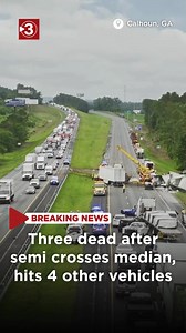 5.2M views · 23K reactions | CALHOUN CRASH: Three people are dead and two are in the hospital after a semi truck hit one vehicle, crossed the median, and hit two other semi trucks and two vehicles on I-75 near Calhoun. | Local 3 News | Facebook