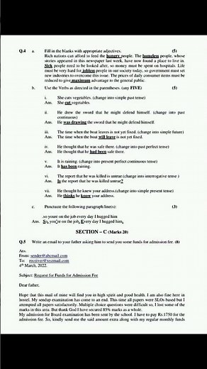 FBISE Class 9th English Solved Model Paper 📃 #fbiseboard #class9 #exam #english