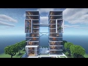 Minecraft tutorial: How to build a modern hotel in Minecraft #2
