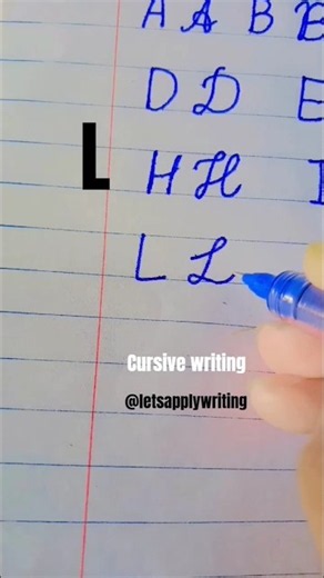 "L" Print & Cursive writing | Cursive writing a to z series|Cursive writing abcd|cursive letters