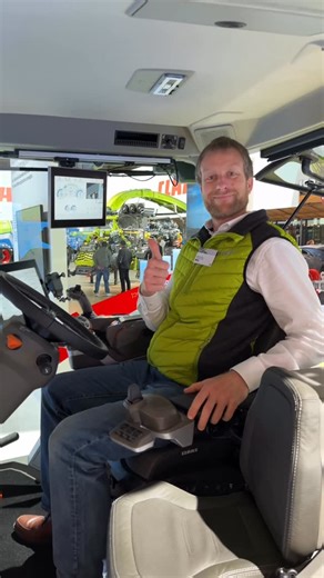 CLAAS on Instagram: "We show you how easy you can turn even if the seat is up in the front 😇👍 Simply move the armrest backwards 😉 #claas #autonomyconnect #axion9 #future #cab"