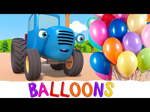 Learn with Balloons - Blue Tractor's Playground - Kids Songs and Cartoons with cars