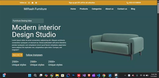 furniture web using html plus TailwindCss #furniture #developer #designer #viewsproblem