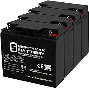 Mighty Max Battery 12V 18AH SLA Battery for Stanley Fatmax 450 Amp Jump Starter - 4 Pack