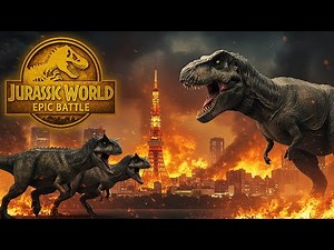 Jurassic World : Epic Battle | T-Rex VS Carnotaurus - Tokyo Apocalypse [AI Dinosaur Fight]