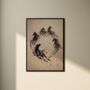 Horse Ink Art Print: Elegant Chinese Motion Style (digital Download) - Etsy