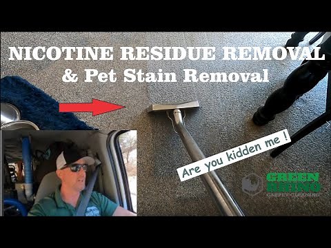 Heavy NICOTINE residue removal Carpet cleaning - Enzyme treatment