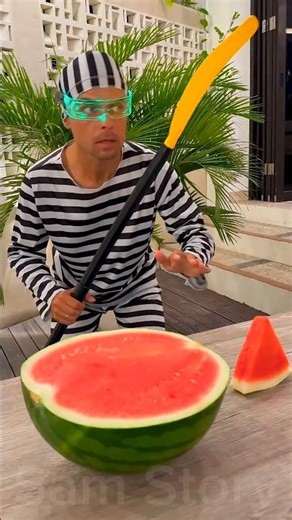 Alien Stole Watermelon~mini wood toy- woodworking art skill wood /hand craft/#shorts