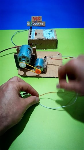 handmade generator with dcmotor, free energy #diy #craft #dcmotor #generator #tech #stem