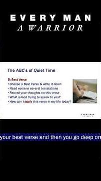 How to do a Quiet Time in Every Man A Warrior? US National Director David Petersen Explains...