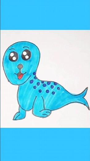 🦭 cute 🦭 easy 🦭 seal 🦭 cartoon 🦭 drawing 🦭. #shorts