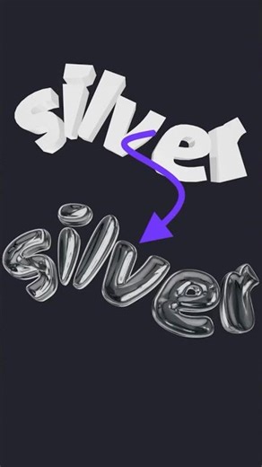 Create Silver Metal Text 3D in 30 Seconds #3dtext #fontstyle #chromeeffect #typography #silvertext