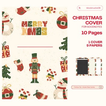 Christmas Digital Notebook Cover & Paper Set V3 | GoodNotes Planner Pages