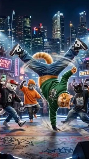 Break dance | Trending | cats crew 😺 #shorts #trending #music #viral #viralshorts