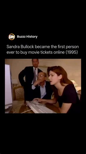 Buzzz History on Instagram: "⚡ In a classic case of life imitating art, Sandra Bullock reportedly became the first person to purchase movie tickets online in 1995. Fittingly, the film she bought them for was her own tech-thriller, The Net, where she played a computer programmer caught in a digital conspiracy. Fun fact: The event was a partnership between the film’s studio and MovieFone (From the "Hello, and welcome to MovieFone!" voice). They wanted to prove that the high-tech world of the movie