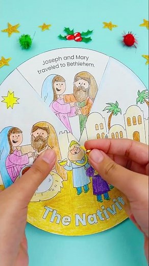 Nativity Story Wheel Craft #kidschurch #sundayschool