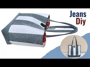 How to sew denim patchwork into tote bag tutorial ,Tote bag tutorial ,Jeans bag diy , patchwork idea