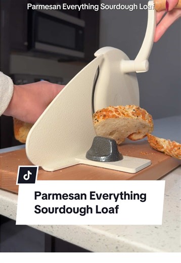 Flavor is *chefs kiss*👌🏼but I unfortunately underbaked it while experimenting with the loaf pan. Back to the dutch oven I go! Ingredients • 150g active starter • 315g warm water • 18g olive oil • 450g flour • 13g salt • everything but the bagel seasoning • shredded parmesan In a large bowl, combine active starter, warm water, and oil. Add flour and salt and mix until a shaggy dough is formed. Allow the dough to rest for 30-60 minutes. After the rest, you will perform a series of stretches and 