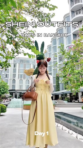 #shein outfit in Thailand 💛✨ #shein #shein purchases #spring outfit #dress