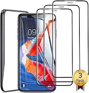AINOPE Screen Protector compatible with iPhone 11 & iPhone XR (6.1"),3D Touch Clear [Full Coverage] [Easy to install] [Anti-Shatter] iPhone XR Tempered Glass Screen Protector (3 Packs)