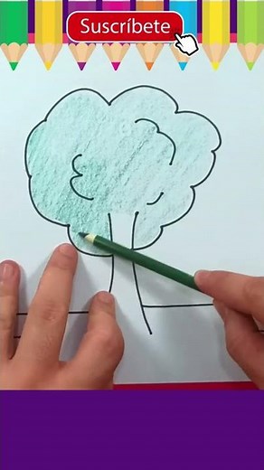 Como Dibujar un Árbol fácil y rápido para niños | how to draw a tree | Colorear un Árbol