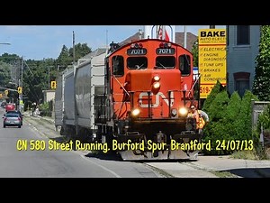 CN 580 Street Running, Burford Spur, Brantford. 24/07/13