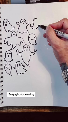 Easy Ghost Drawing Tutorial for Halloween | Simple Art Techniques